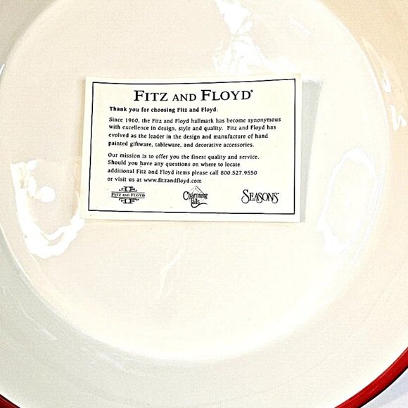 Fitz and Floyd Santa's Kitchen Pie Keeper Ceramic Christmas New In Original Box - Picture 9 of 16